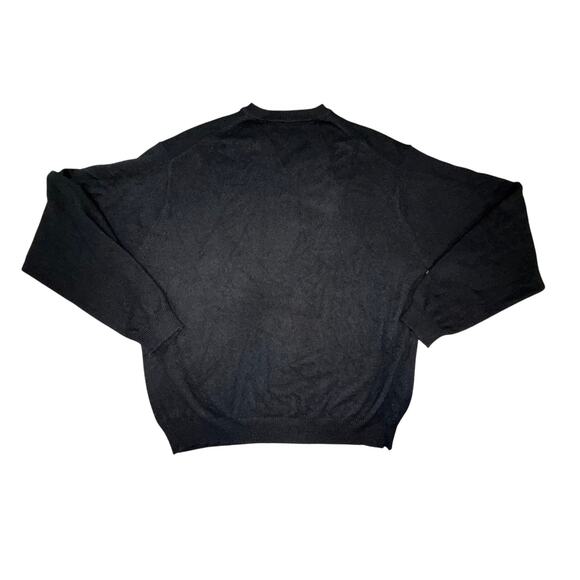 John Ashford Men's Black Cashmere V-Neck Sweater Size XL *Small Hole - Picture 2 of 4